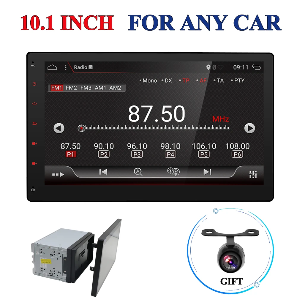 

10.1 inch Universal 2 din Car DVD Player Android 7.1 Quad 4 Core 1080P autoradio Stereo Radio GPS Navigation Steering Wheel WIFI