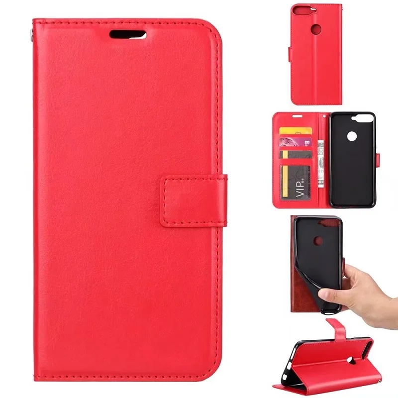 New For Huawei Y6 2018 PU Leather Case For Huawei Y6 2018 Case Filp Wallet Cover Silicone Fundas Card Slot Stand Phone Cases (20)