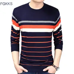 FGKKS Для мужчин свитер Топ осень полоса Для мужчин высокое качество с свитер для повседневной носки Для мужчин s тонкий прилегающий вязаный