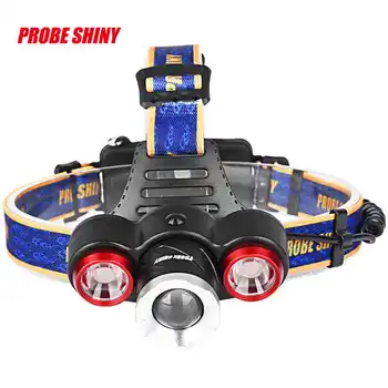 

XML T6+2R5 3 LED Head Light Torch+Car/USB Charger+led flashlight 18650 led flashlight rechargeable #4A29