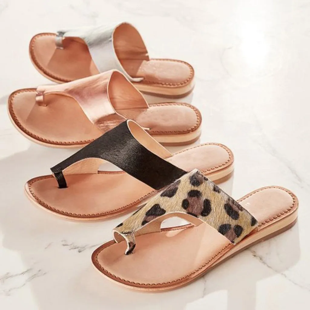 

JAYCOSIN Fashion Slippers 2019 Women's Ladies Fashion Leisure Large Size Flat with Retro Gladiator Sandals Shoes Slipper APR11