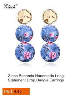 Ztech Pink Color Big Statement Crystal Earrings For Women Brincos Grandes New Arrival Fashionable Rhinestone Drop Earring