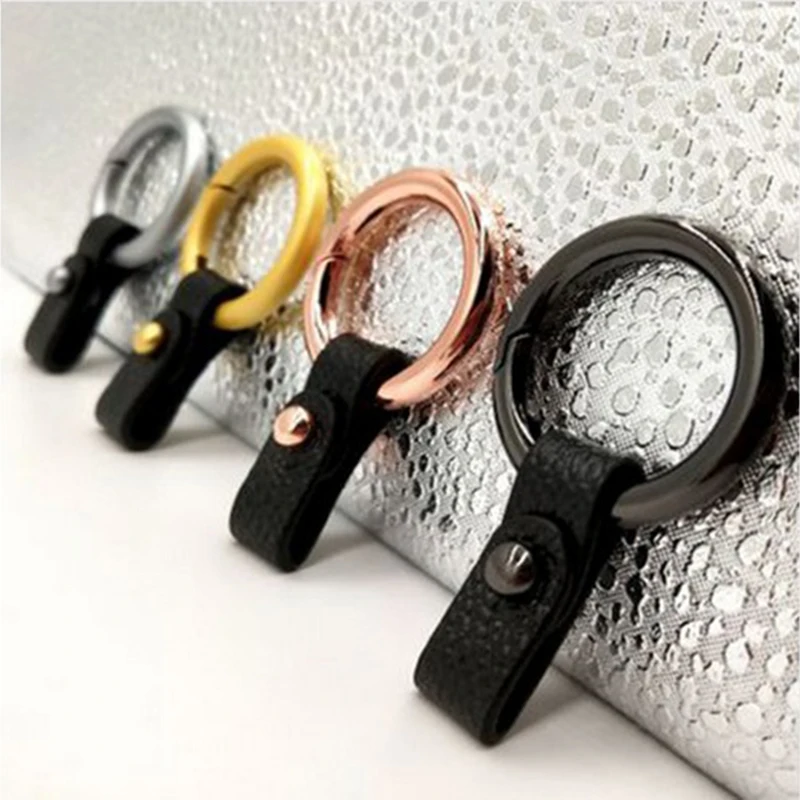 

Car Key Chain Car Remote Control Key Ring Buckle Simple Real Leather Men's Keychain Circle Key Holder for Auto