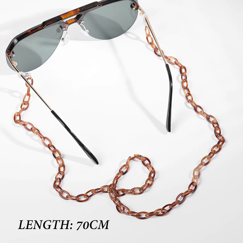 

2019 New Resin/Acrylic Leopard Eyeglass Chain Sunglasses Holder Eyewear Retainer Strap Anti-slip Eyewear Cord Holder