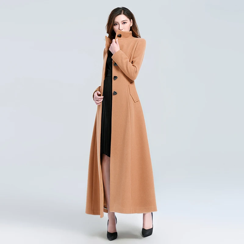 Модное женское длинное шерстяное кашемировое пальто, особенно Женское шерстяное пальто, элегантная Новая Осенняя теплая куртка, высокое качество, Женское пальто