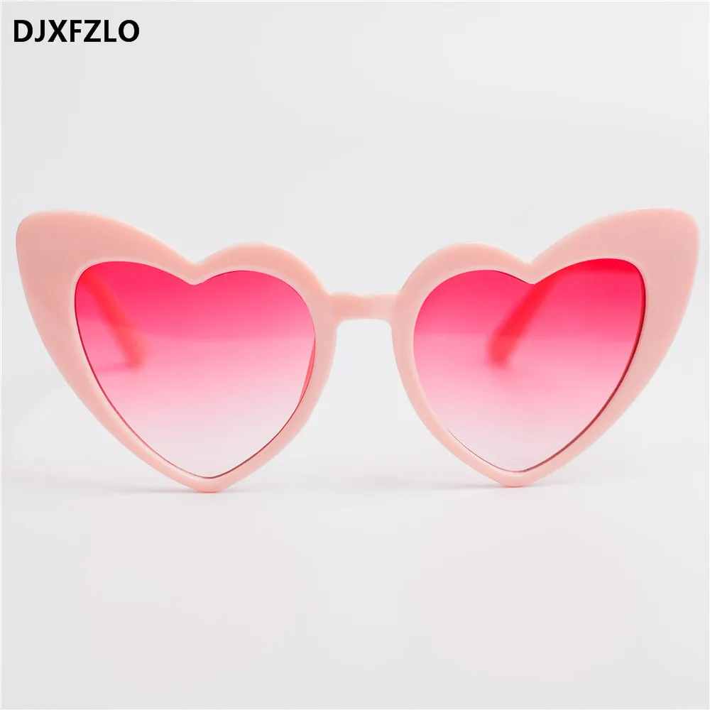 

DJXFZLO 2018 New Love Heart Cat Eye Sunglasses Women Brand Designer Fashion Gradient Red Sun Glasses Shades Oculos De Sol