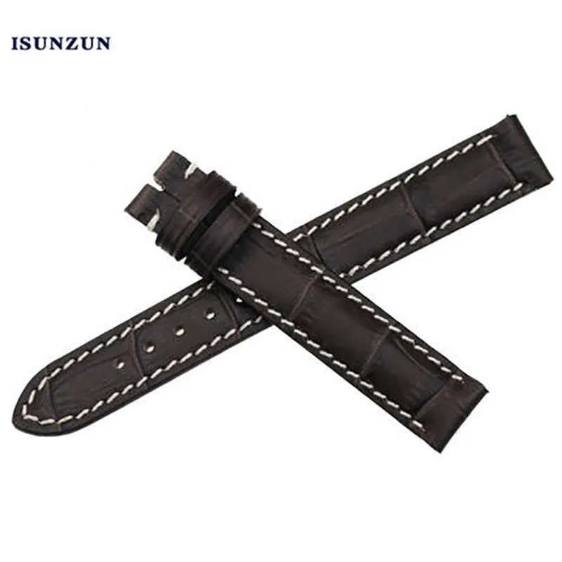 ISUNZUN для женщин часы ремешок для Longines традиционный L2.142 Watchstrape пояса из натуральной кожи ремешок из воловьей кожи браслет