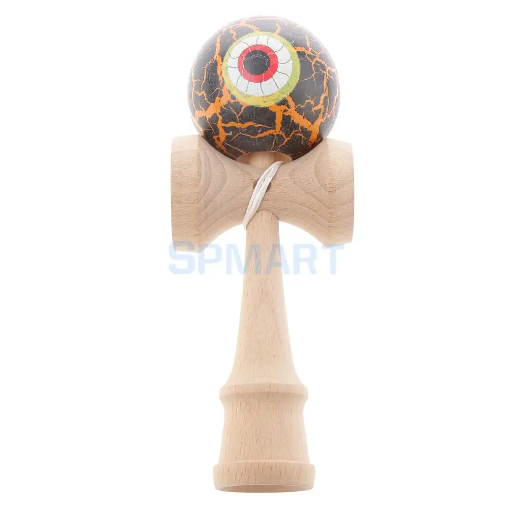 Eyeball Shaped краска для трескающих покрытий деревянные Kendama дети мастерство мяч игры дети веселые деревянные игрушки - Цвет: Черный