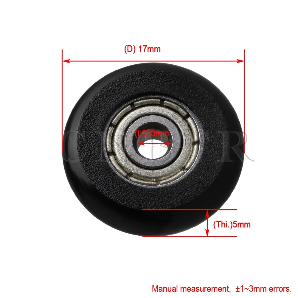 5*24*7mm White POM Coated Tire Wheel Arc Ball Bearing for Furniture Pulley 4Pcs