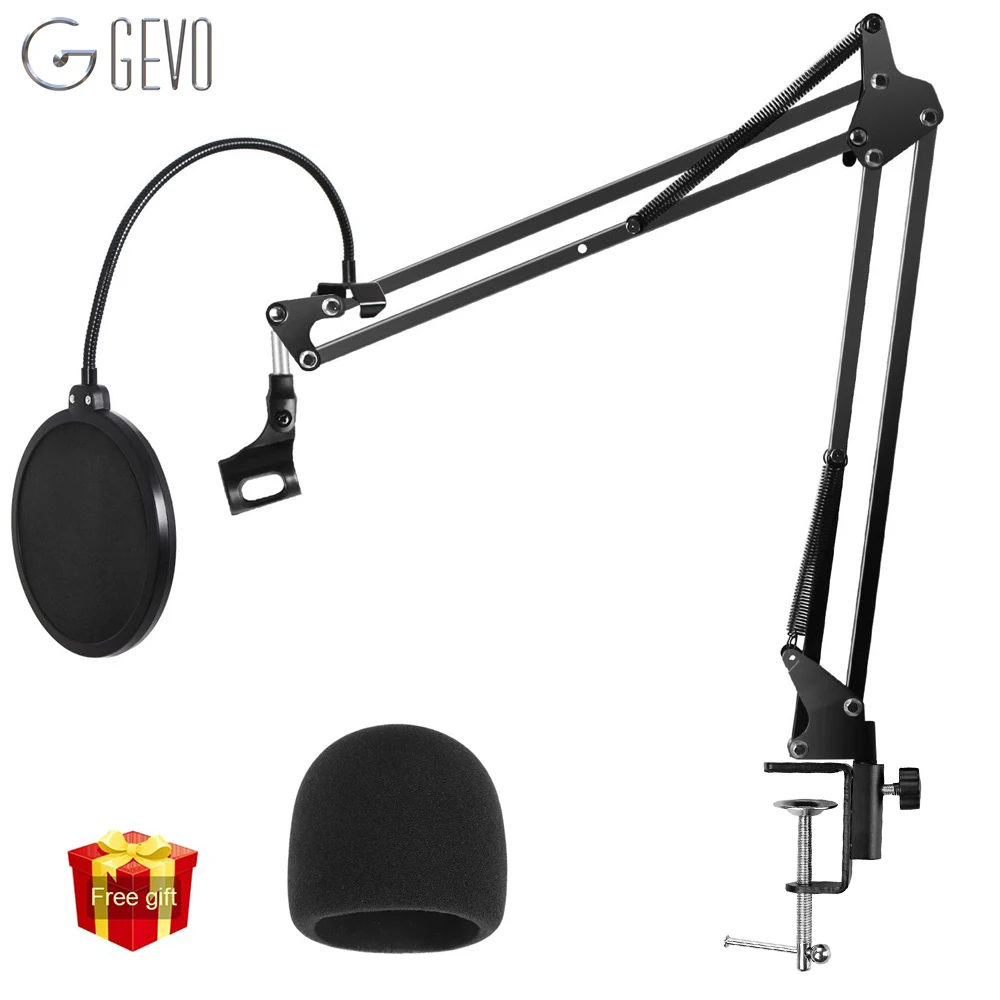  GEVO NB-35 Microphone Holder Suspension Arm Adjustable Stand Metal Boom Scissor Arm And Dual Layere