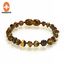 HAOHUPO, браслеты для малышей из янтаря, ювелирные изделия ручной работы,, Балтики, бусины, браслеты для детей, взрослых, женщин, девочек