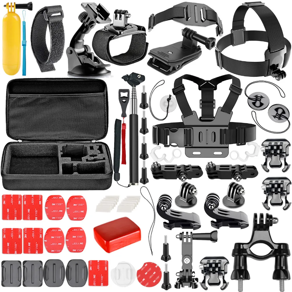 50-in-1 Accessori Kit per GoPro Hero Session//5 Hero 1 2 3 3 4 5 SJ4000 5000 600