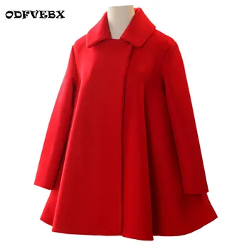 

High-end loose women's woolen Outwear tops autumn winter new long-sleeved wool coat warm fashion medium long female coat ODFVEBX