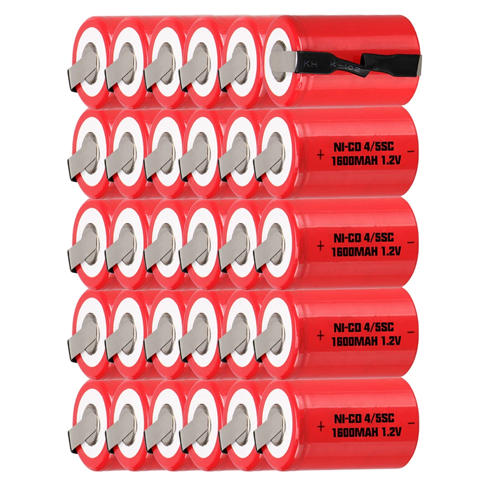 

Lowest price 30 piece 4/5SC battery 1.2v batteries rechargeable 1600mAh nicd battery for power tools akkumulator