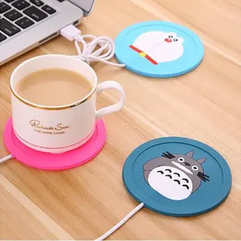 

USB Heated Soft Plastic Cup Mat Warm Cup Heating Mat Warm Pad Electric Insulation Coaster for Coffee Tea PVC Warmer Heater