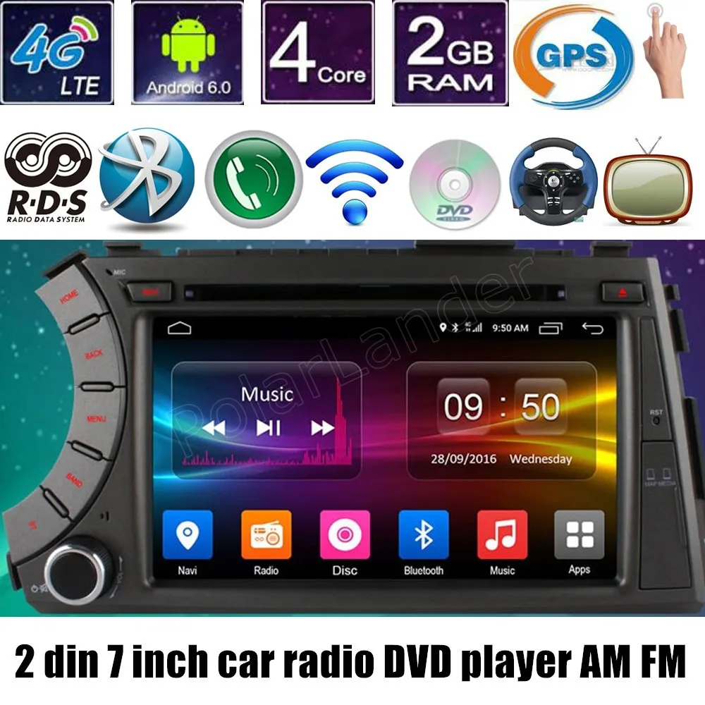 

Support 4G 2 Din 7 inch Android 6.0 Car DVD player GPS for ssangyong Kyron Actyon WIFI Quad Core screen mirroring RDS