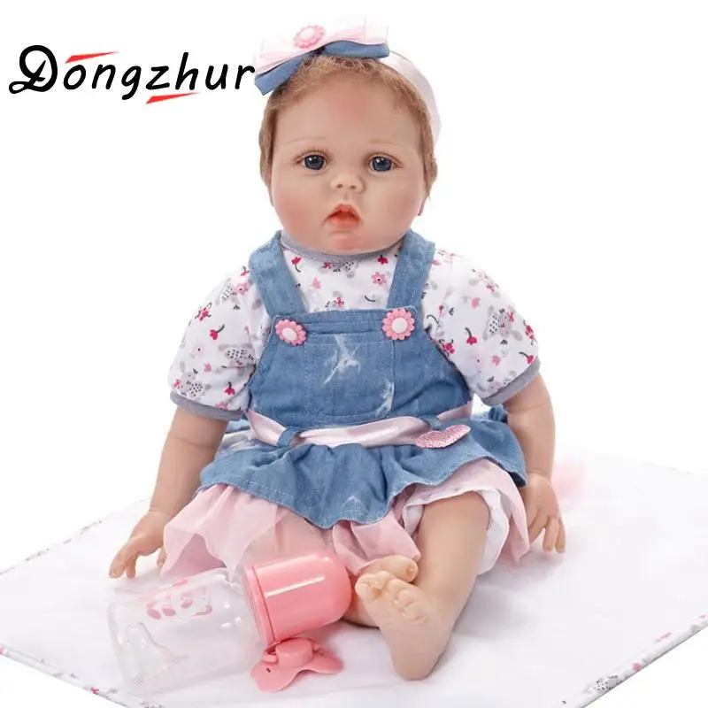 

Silicone Reborn Baby Doll kids Playmate Gift For Girls 22 Inch boneca reborn men Toys For Bouquets Doll Bebe Reborn Babies Dolls