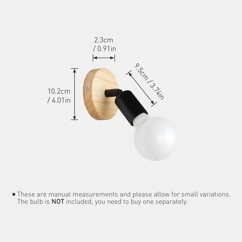  LED Wall Lamp Modern Wood Lamp Nordic Loft Style lamps Industrial Vintage Iron wall light for Bar C - 32891143551