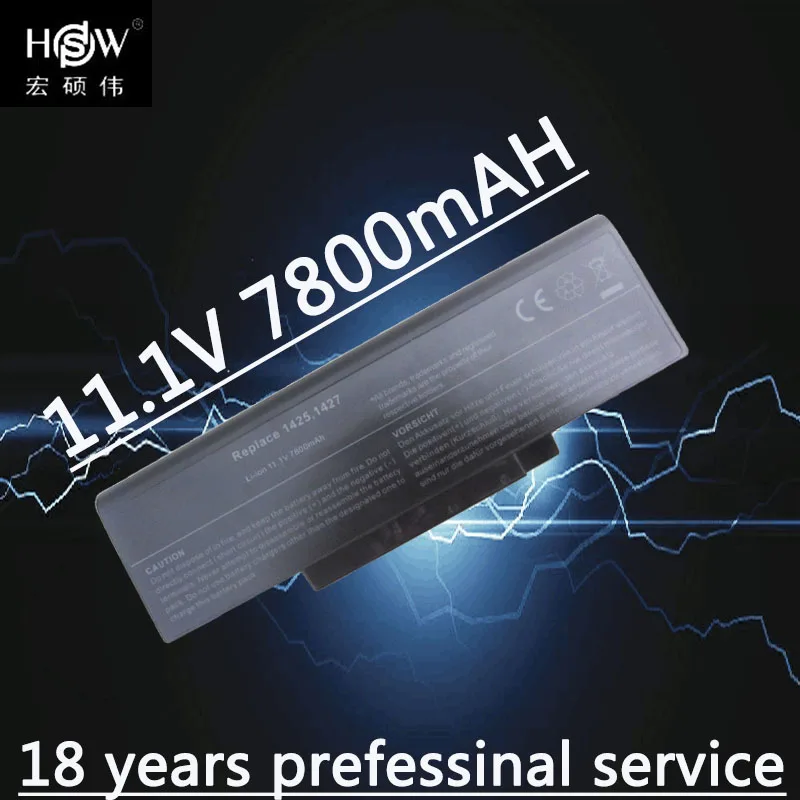 

HSW 7800mah 9 Cells Notebook Battery For Dell Inspiron 1425 1427 1428 Series BATEL80L6 BATEL80L9 BATFL91L6 BATFT10L61 bateria