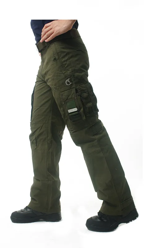 Men Cargo Pants Overalls Multi Pockets Military Tactical Pants Tooling Combat Style Plus Size Trouser Loose Commando Casual Pants (10)