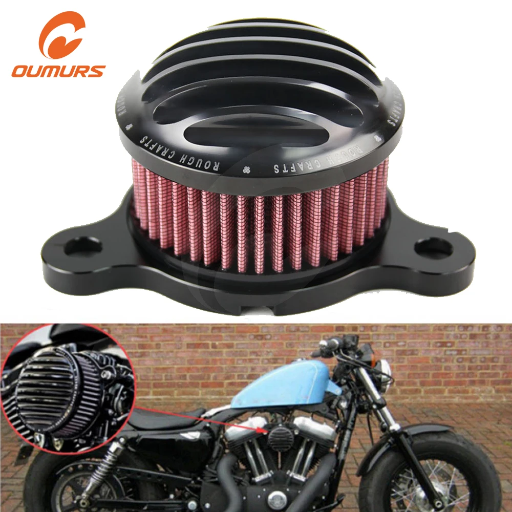 

OUMURS Motorcycle Air Cleaner Intake Filter System 4" CNC Fits For Harley Forty Eight Seventy Two Sportster XL883 1200X