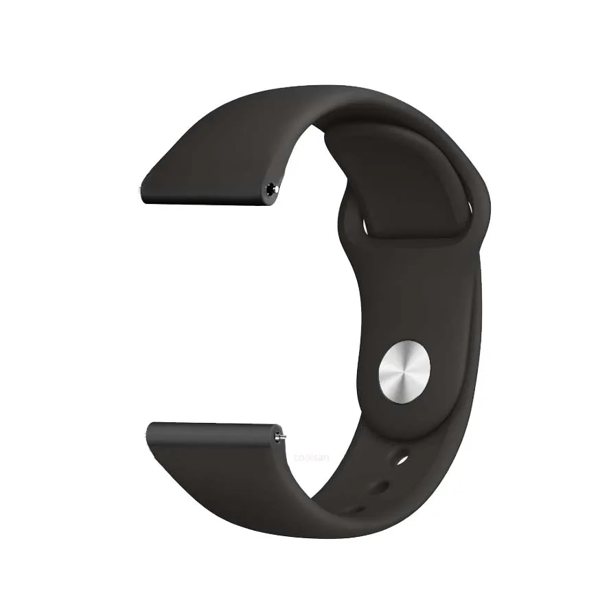 Black Watch strap for Samsung Gear S3 S2 sport Frontier Classic galaxy Watch 42 46mm Band huami amazfit bip 22 20mm huawei GT 2 strap - Цвет ремешка: Black