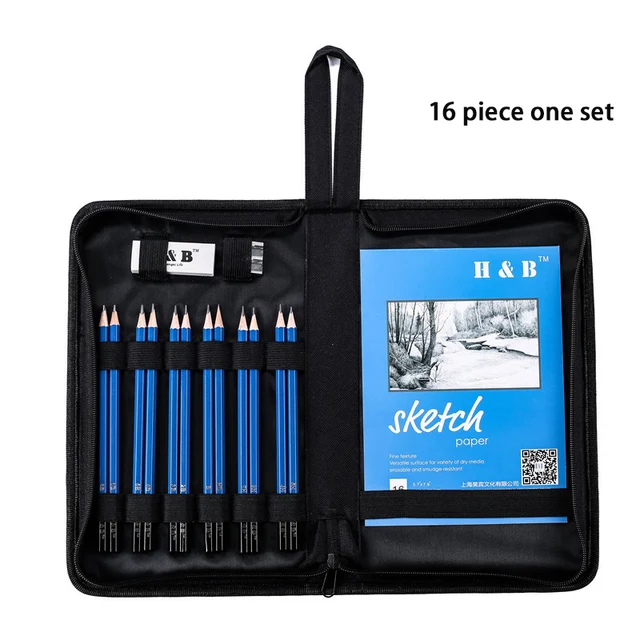 16 Pieces Sketch Pencil Set Professional Sketching Kit painting