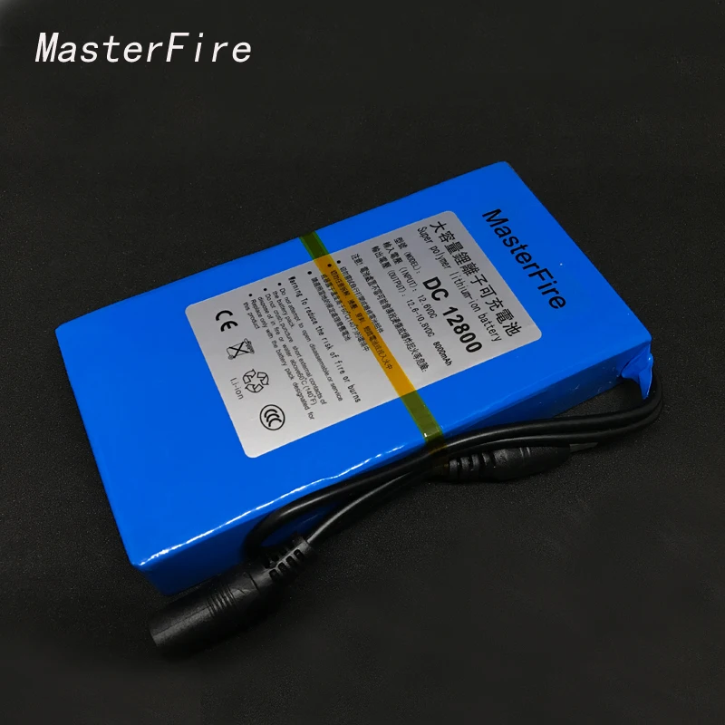 

MasterFire 10set/lot New DC 12800 12V 8000MAH Li-ion Super Rechargeable Battery Backup Li-ion Batteries Pack For CCTV Camera