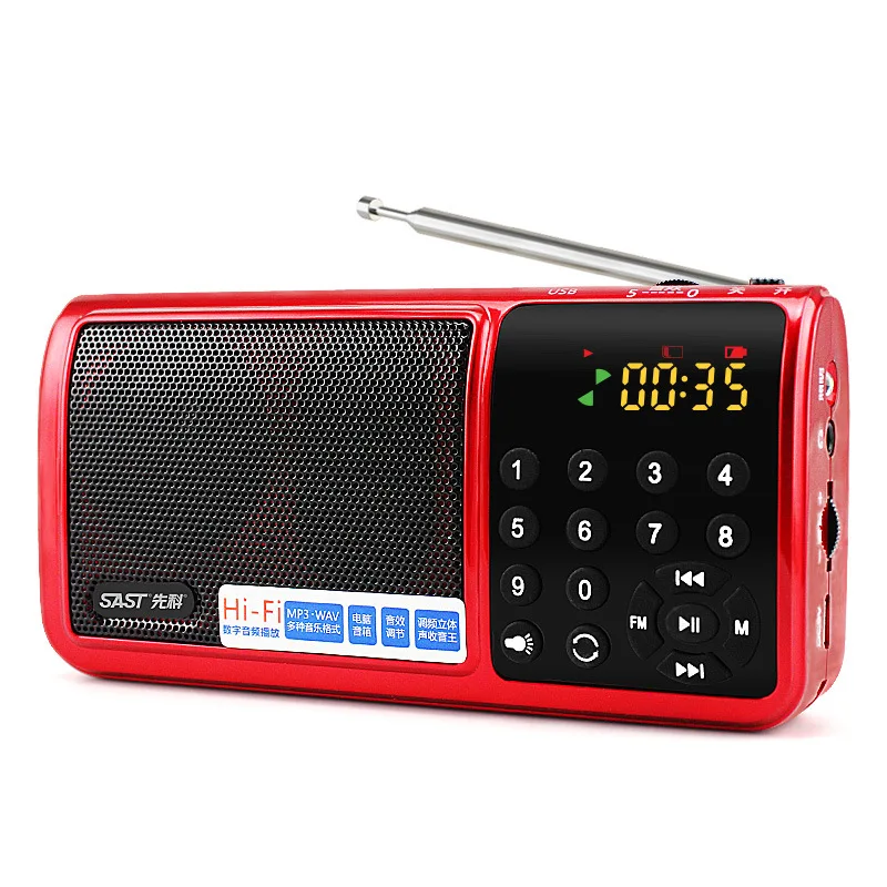 SAST N 519 fm радио два слота для карт TF USB mp3 плеер динамик портативный фонарик функция