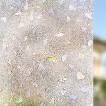 Мульти-размер 3D текстура шаблон без клея статического цепляются конфиденциальности Стекло декоративные оконные пленки, лазерная Радужная стеклянная наклейка для дома