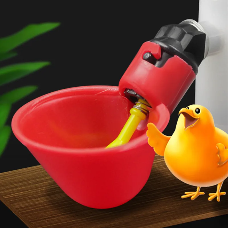 

5 PCS Automatic Quail Drinker Chicken Waterer Bowl With Yellow Nipple Farm poultry drinking water system