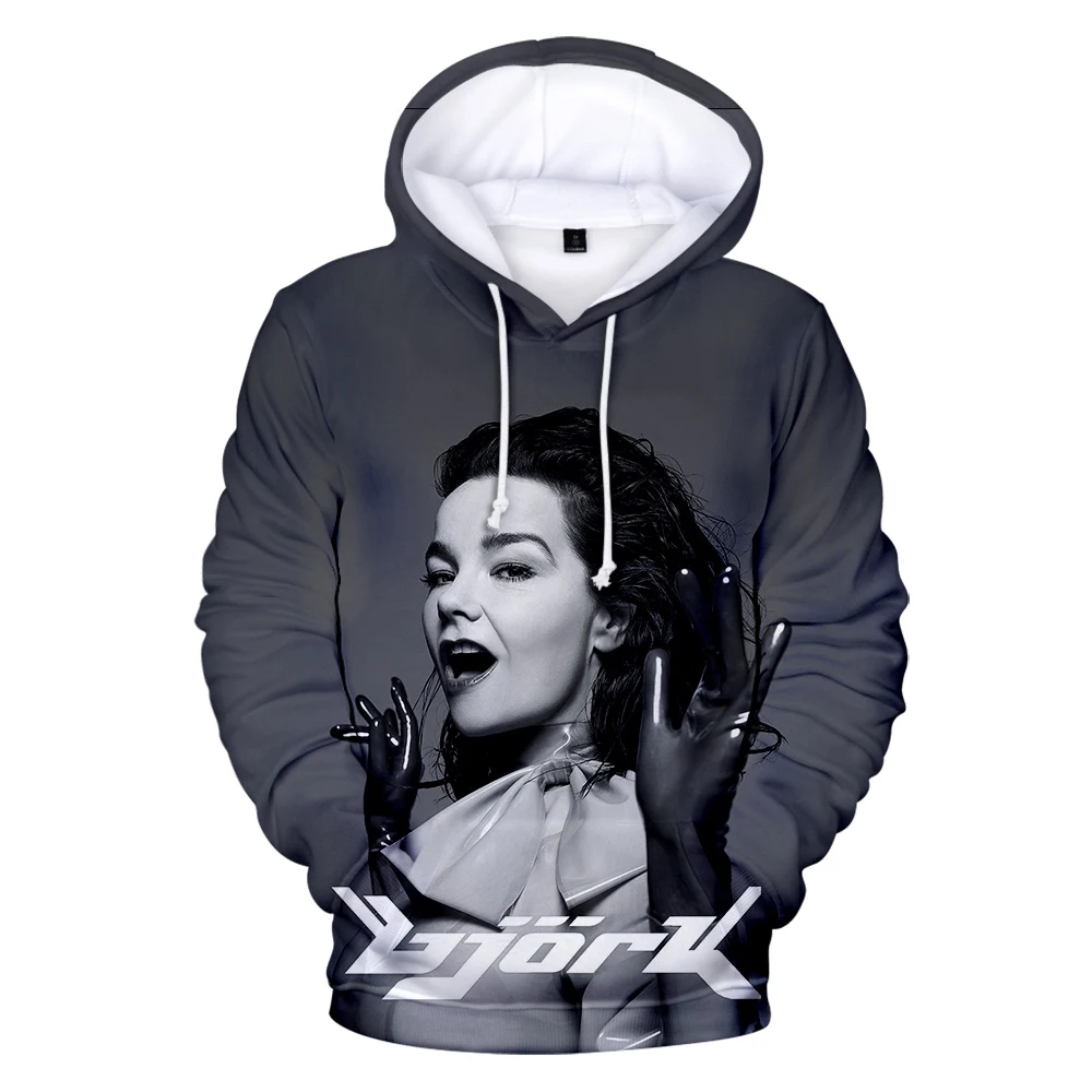 Модная 3D Толстовка Bjork с принтом певицы раппера Харадзюку толстовки капюшоном в