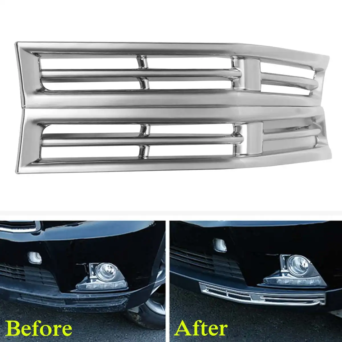 

2PCS Bumper Fog Light Chrome Cover Trim Molding For Toyota 2014-2016 For Highlander
