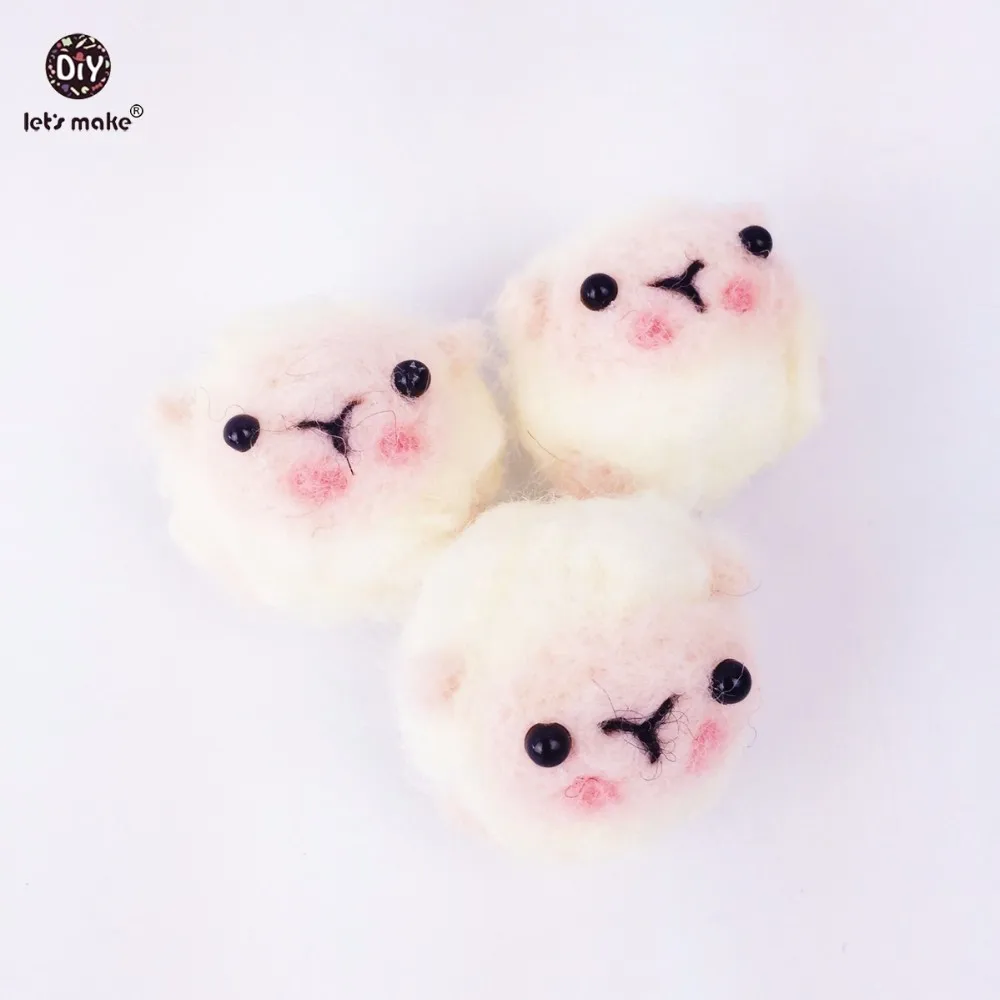 

Let's make baby teether felt ball 10PC 3.5cm wool cute sheep beads Diy hair jewelry decoration baby sensory grasping toys gifts