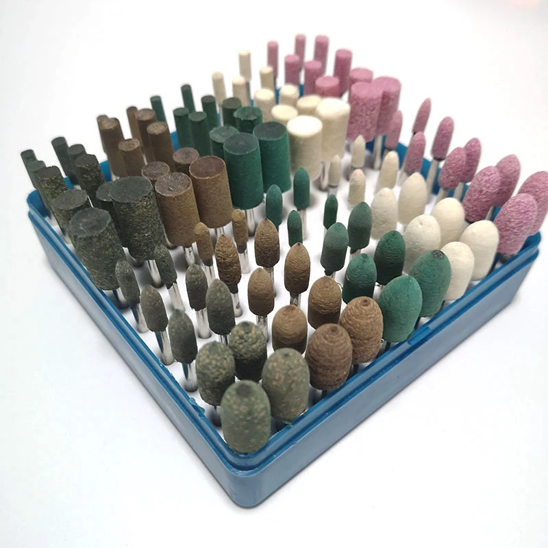 

3mm Shank Felt+Metal Polishing Grinding Wheel Set For Rotary Tool 100 Pieces