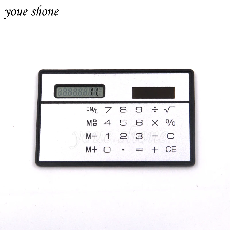 1pcs mini calculator 8 digits slim credit card solar power card calculator