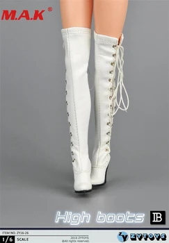 

1/6 scale high-heel long boots white color shoes model ZY16-26 fit for 12" female girl woman young lday PH cool body figure