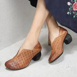 Artdiya/оригинальная Женская обувь в стиле ретро, сезон весна-лето 2019, Новая Винтажная женская обувь, удобная кожаная обувь ручной работы с