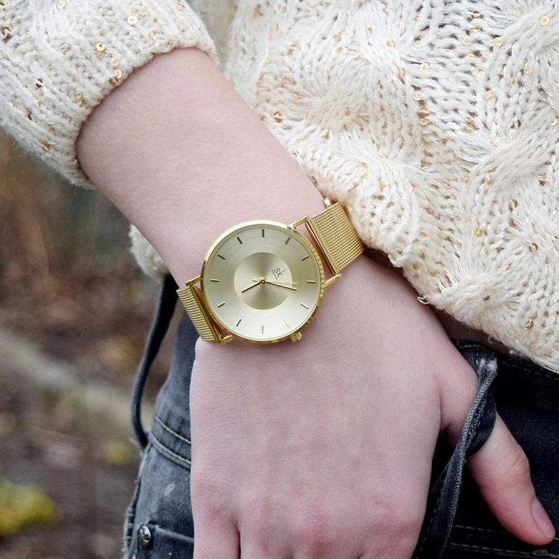 Shengke простой Для женщин Часы дамы наручные часы ультра тонкий кварцевые часы женские серебристые женские часы Relogio feminino sk