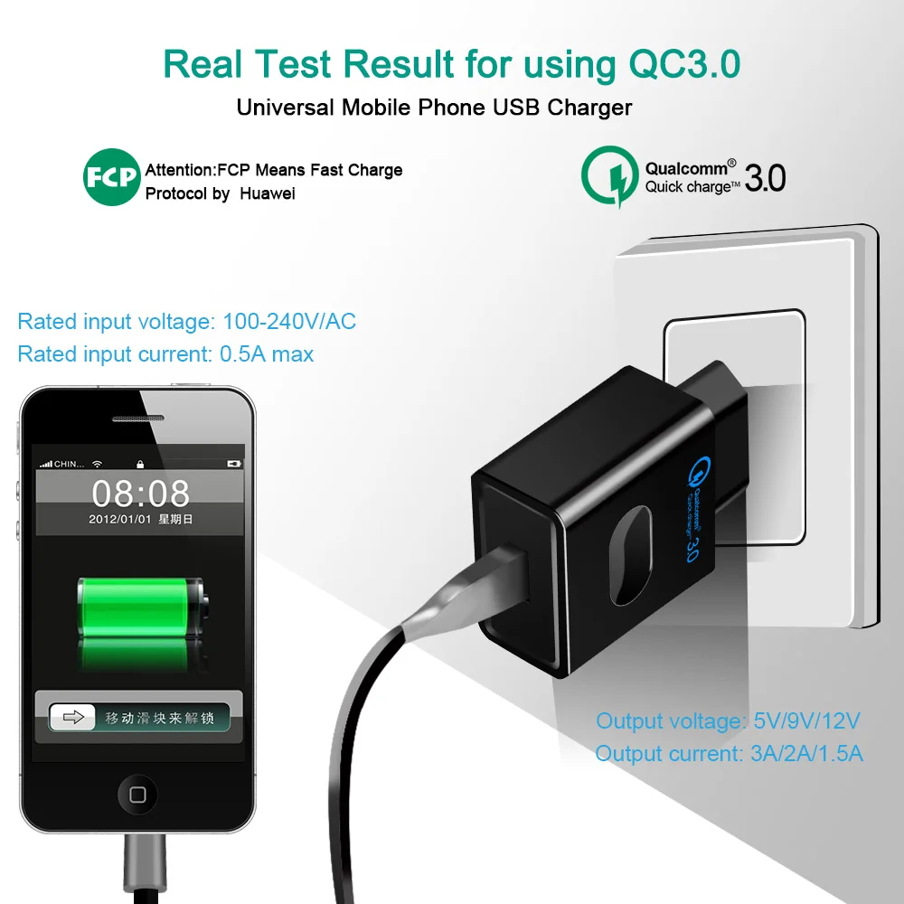 USB Charger Quick Charge 3.0 Fast Charger QC3.0 QC2.0 USB Adapter 18W Portable Wall Charger for Mobile Phone Chargers 01