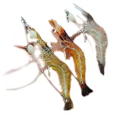 SEWS-3pcs 7,5 см/6,6 г Светящиеся креветки рыболовные приманки 3 цвета Мягкая приманка с крючком (цвет случайный), Рыболовные катушки для ловли
