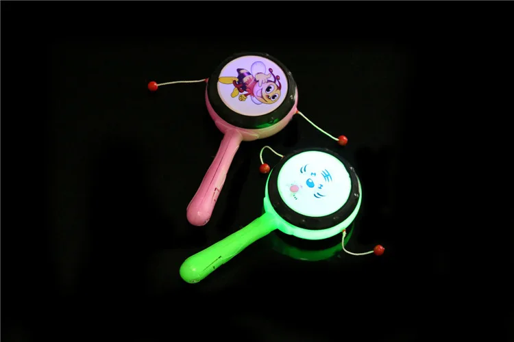 Игрушки для малышей, детский пластмассовый музыкальный светильник унисекс с барабаном и колокольчиком