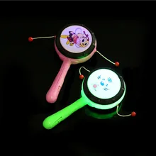 Игрушки для малышей, детский пластмассовый музыкальный светильник унисекс с барабаном и колокольчиком