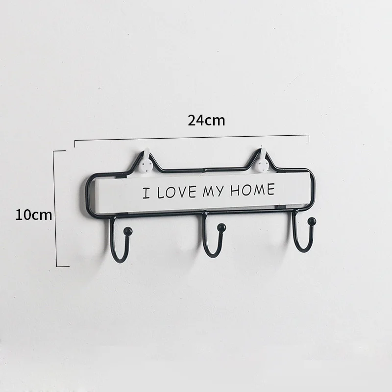 3 Hooks White I LOVE Винтажный деревянный держатель для ключей настенная вешалка домашний декоративный настенный крючок дверная вешалка для одежды гостиная вешалка для ключей настенная полка - Цвет: 3 Hooks White I LOVE