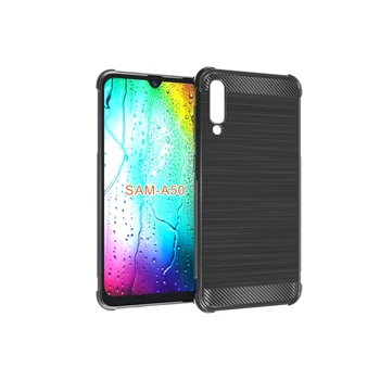 

Brand gligle carbon fiber Anti-knock soft TPU case for Samsung Galaxy A50 case cover protective shell