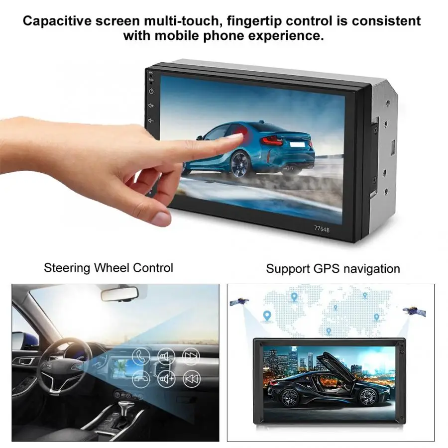 

Bluetooth Car Stereo 7 Inch 2 Din Screen Car HD MP5 Wireless Remote Control Player FM Radio 1024*600 Car Intelligent System