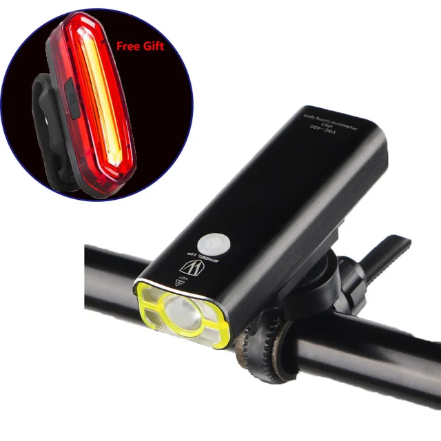 Best Offers 400LM Bicycle Light Rechargeable Waterproof Flashlight LED Bike Light Handlebar Bicycle Lamp USB Cycling Light With Tail Light