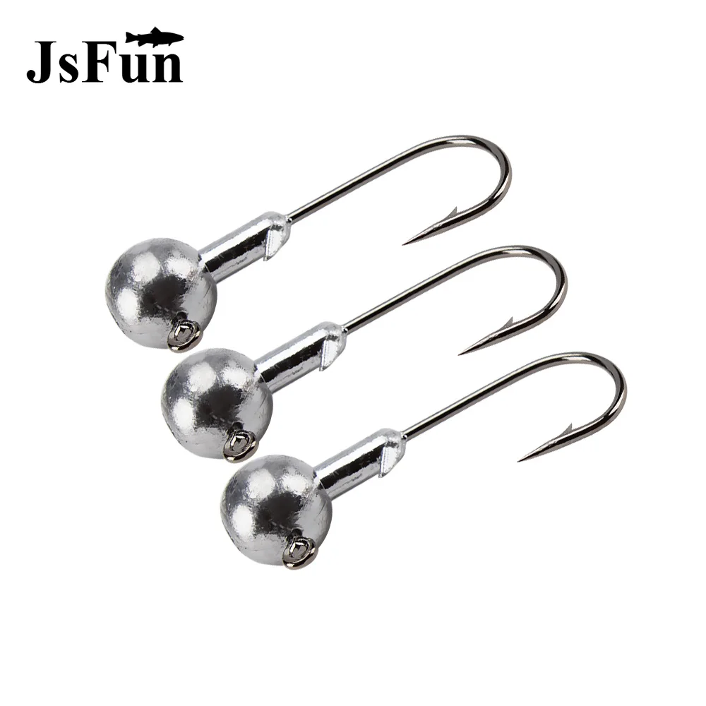 100pc High Quality Carbon Steel Jig Lead Head Hook 1.5g 3.5g 5g Barbed
