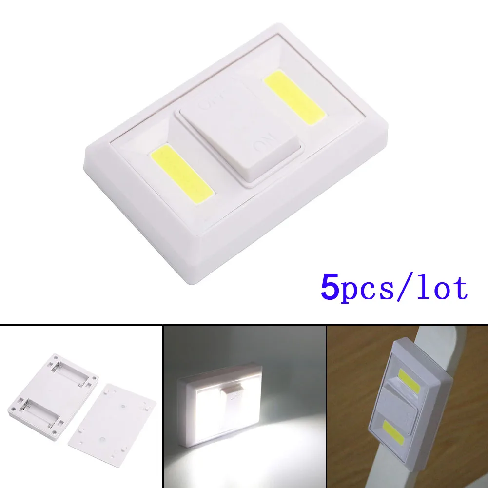 

New Switch Light Lamp Double Dual COB Switch Night Light Bedroom Bathroom Wardrobe Closet Home Light Super Bright Emergency Lamp