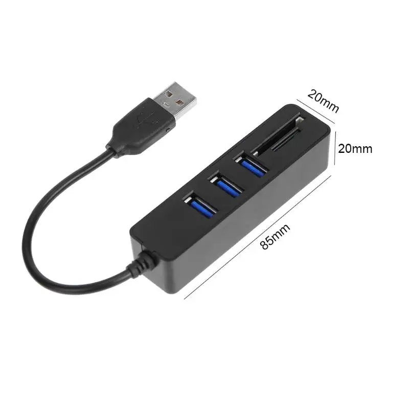 1 шт. USB комбинированный концентратор Высокоскоростной 3 порта USB 2,0 сплиттер SD TF кард-ридер для ноутбука, компьютера